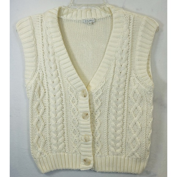 Z Supply Sweaters - Z SUPPLY Fairway Cable Knit Sleeveless Vest Size‎ XL